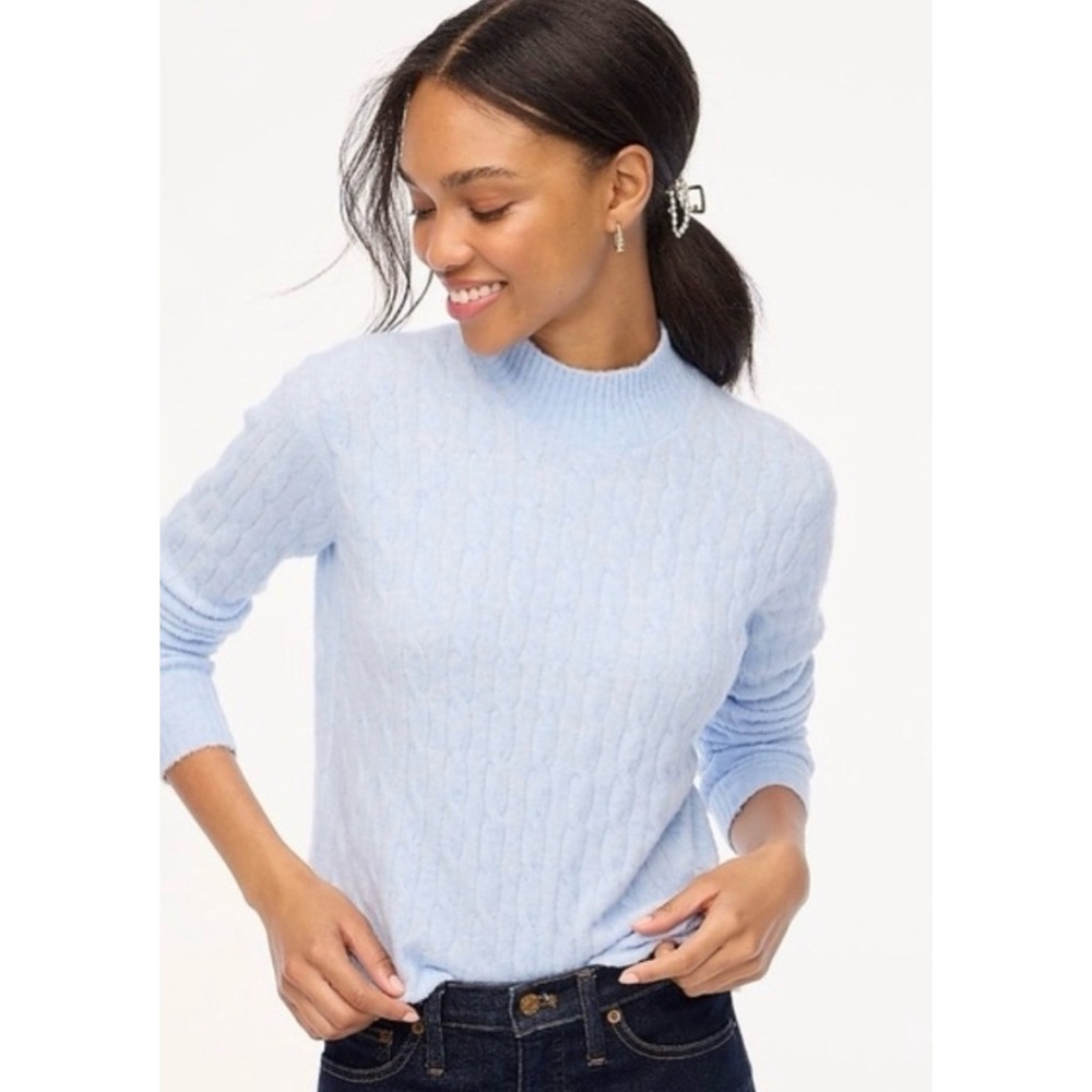 J. Crew Extra Soft Mockneck Cable Knit Sweater 💙